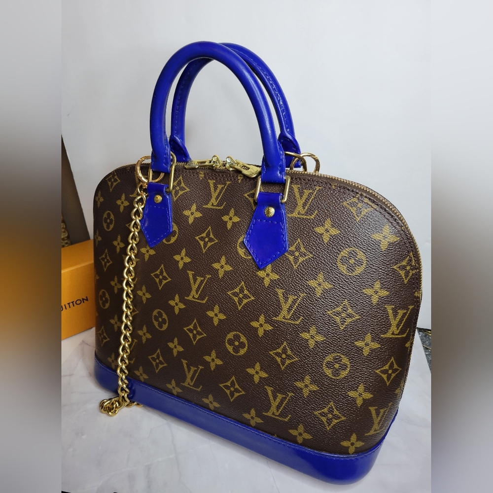 Authentic Vintage Louis Vuitton Alma PM VI0989, Very Good Condition, Cobalt Blue - Picture 4 of 16